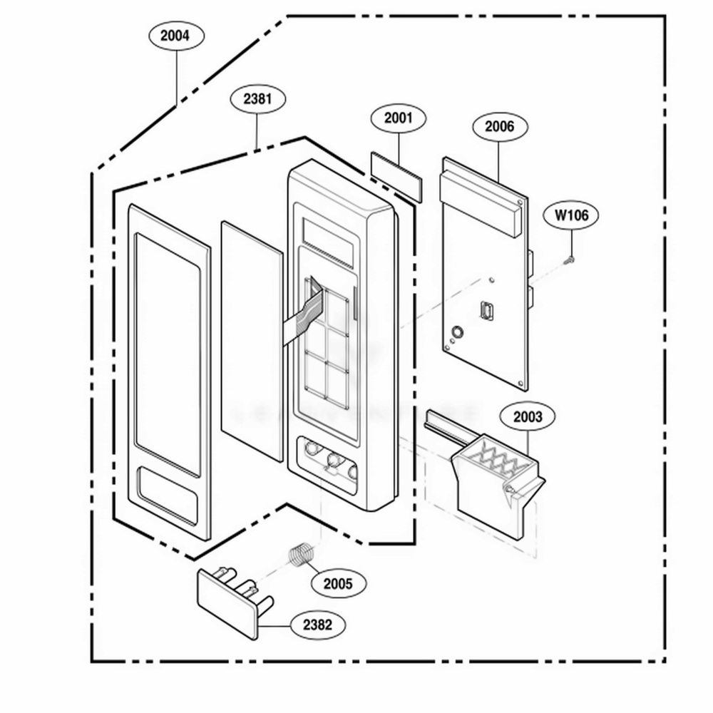 Control Panel Parts Diagram and Parts List for HMB405 ASBEBSU LG Wall Oven