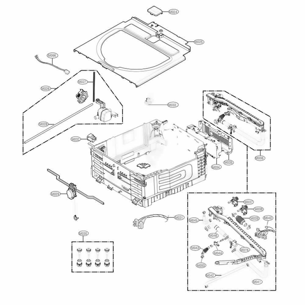 Main Diagram and Parts List for WD200CV ASSEEUS LG Washer