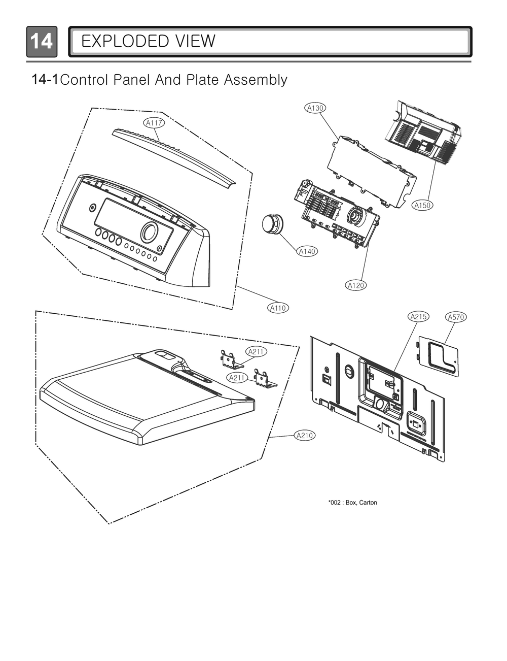 Control Panel And Plate Assembly Diagram and Parts List for DLE4970WE ABWEEUS LG Dryer