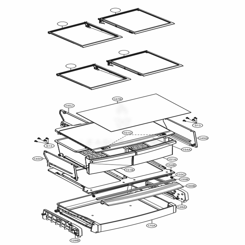 Refrigerator Parts Diagram and Parts List for LFCS22520D ASBCNA0 LG Refrigerator