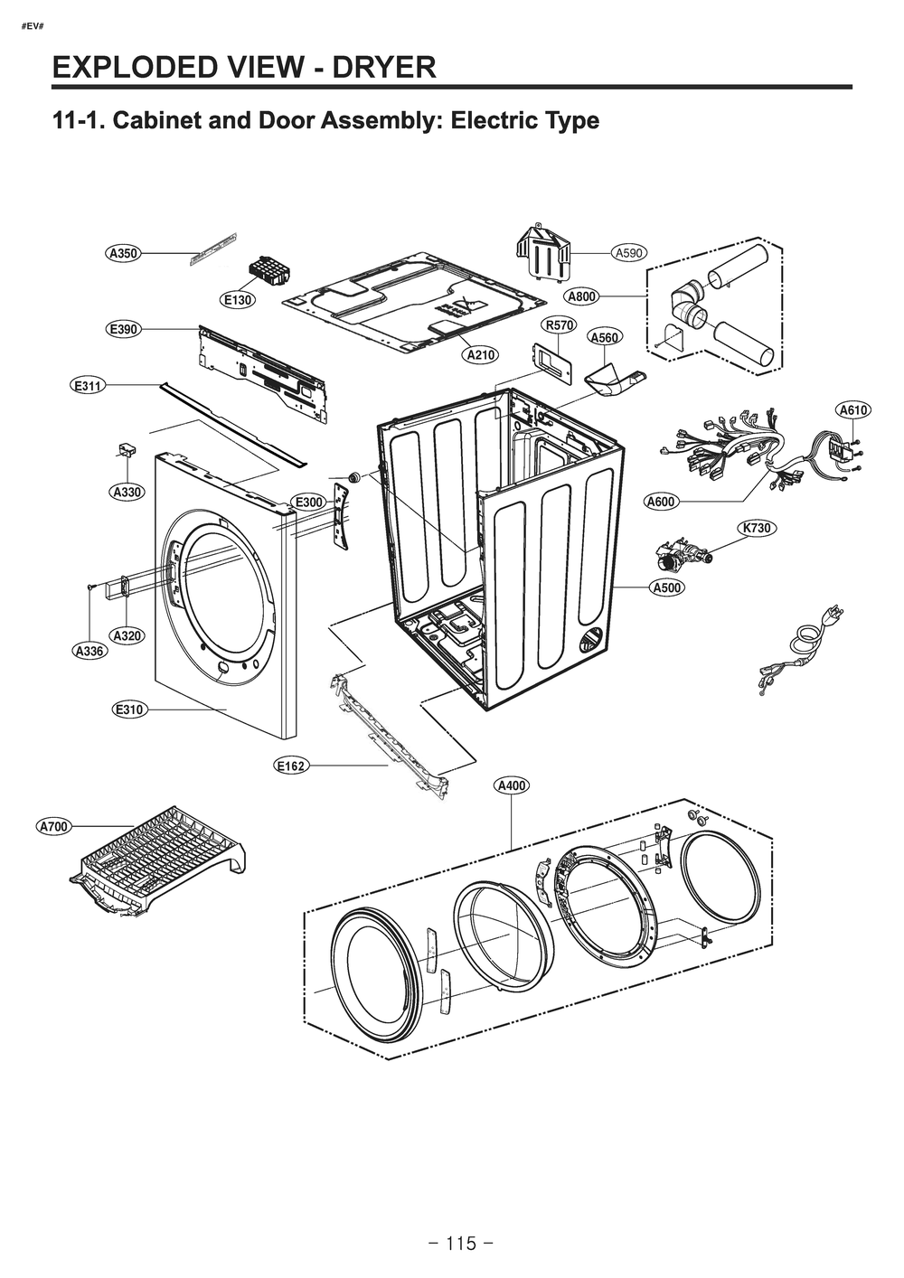 Diagram 2 Diagram and Parts List for W3S1CVKKGVS AGGEEUS LG Washer