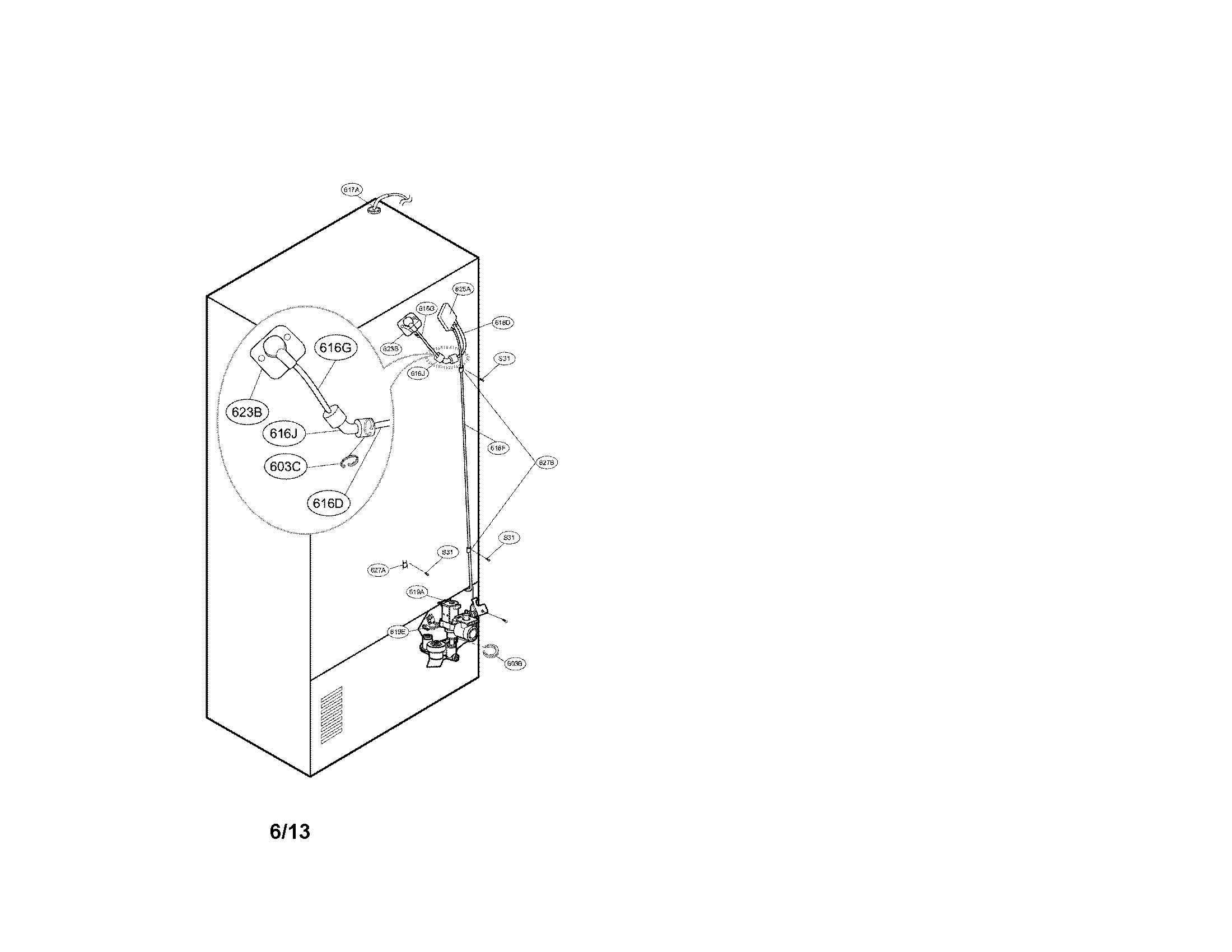 Valve And Water Tube Parts Diagram and Parts List for 79572034112  Kenmore Refrigerator