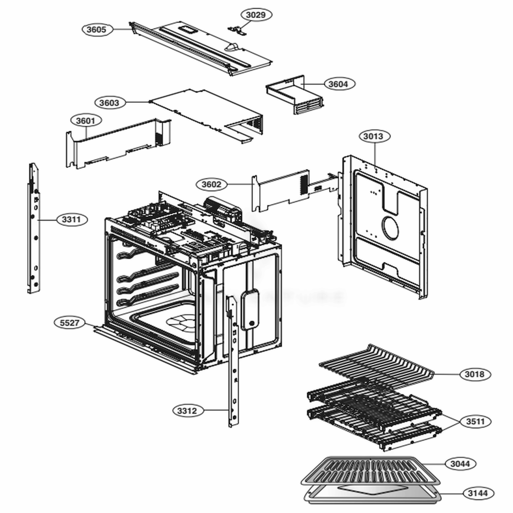 Assembly Diagram and Parts List for SKSSV3001S ASTLSGN LG Range