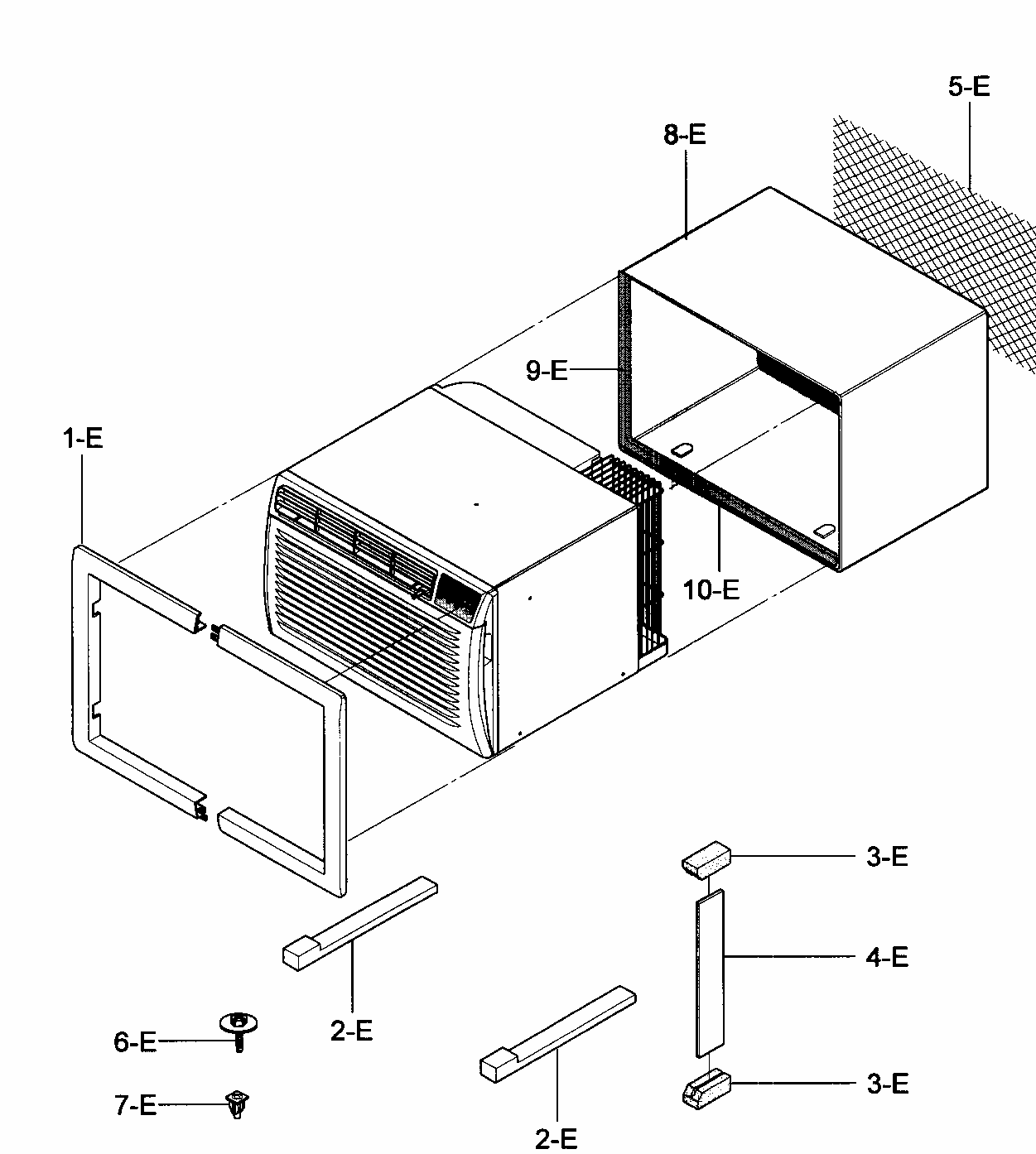 Installation Kit Assy Diagram and Parts List for 58075135700  Kenmore Air Conditioner
