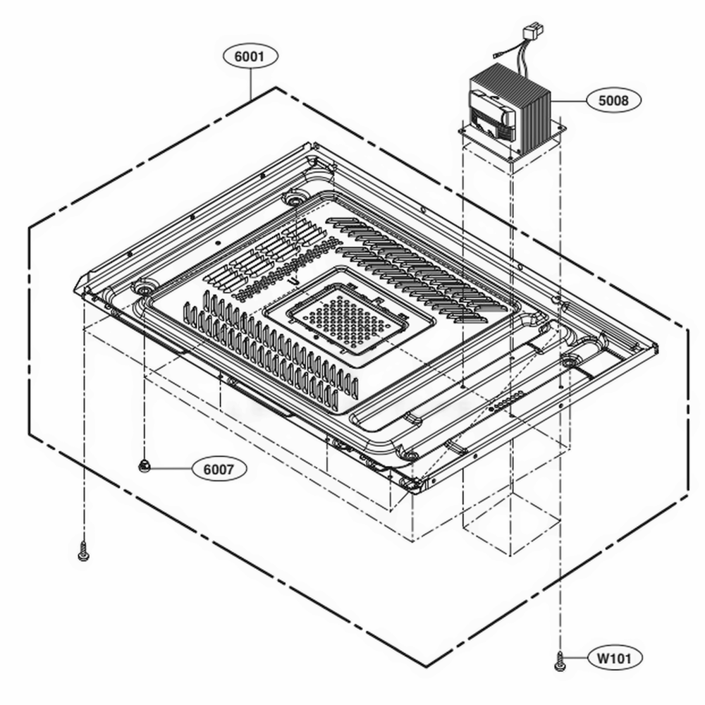 Base Plate Parts Diagram and Parts List for LSRM2010ST CSBESTD LG Wall Oven
