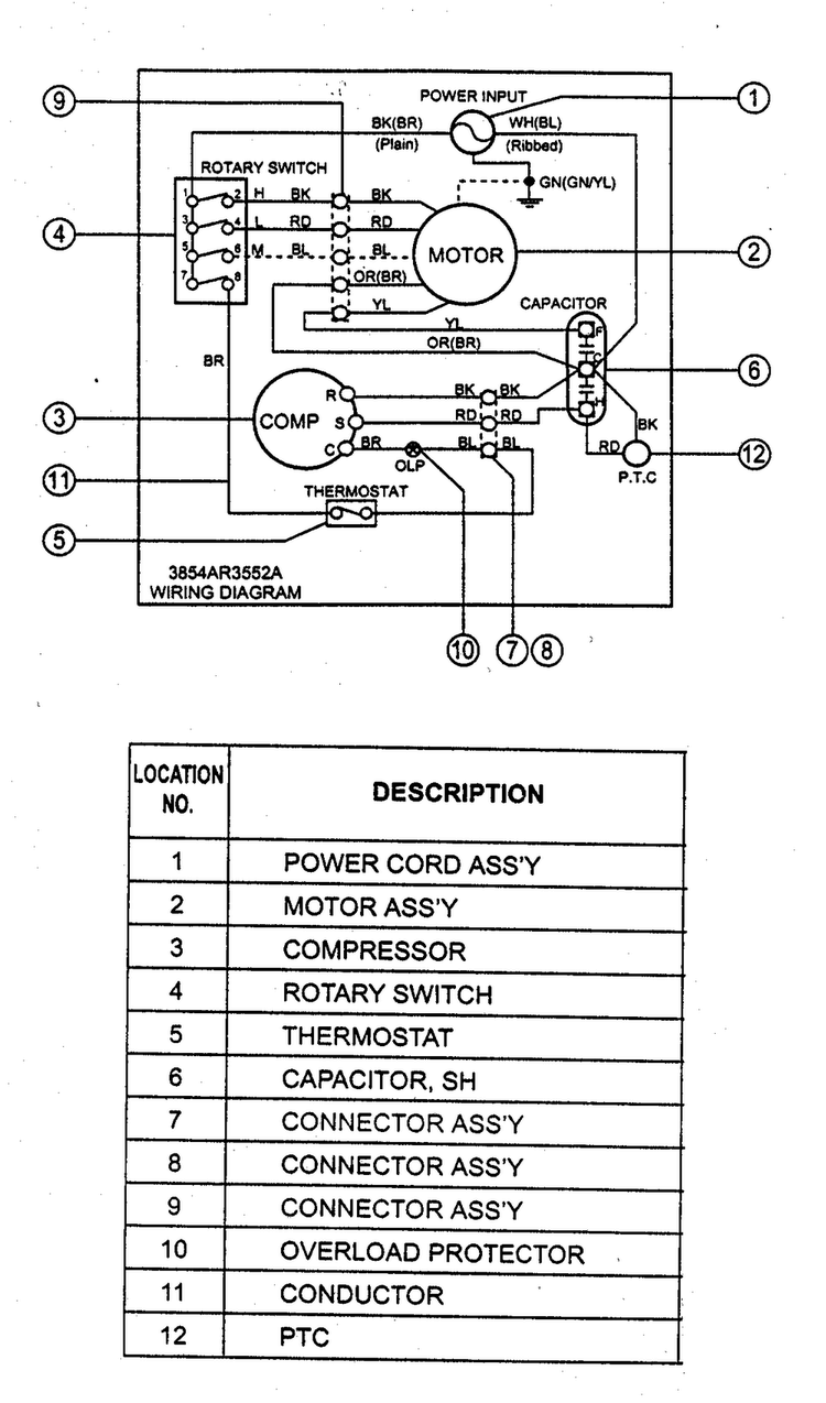 Wiring Diagram Diagram and Parts List for LW-B0810CL  LG Air Conditioner