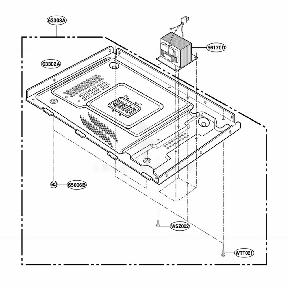Base Plate Parts Diagram and Parts List for YKCMS1555RSS CS1EKAC LG Range