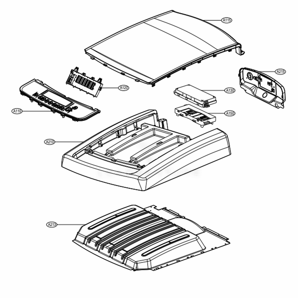 Control Panel And Plate Assembly Diagram and Parts List for DLG1002W ABWEEUS LG Dryer