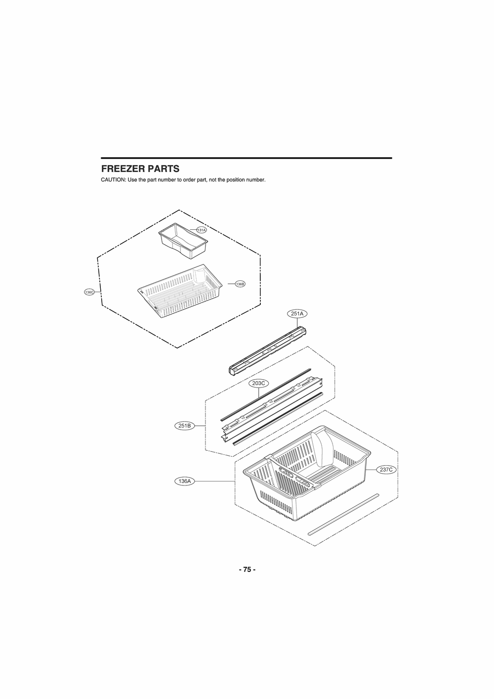 Freezer Parts Diagram and Parts List for GR-G27ANSNM ASTCNA4 LG Refrigerator