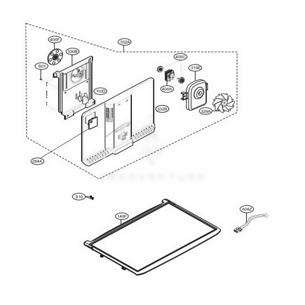 Freezer Part Diagram and Parts List for LTCS24223B AWBCNA2 LG Refrigerator