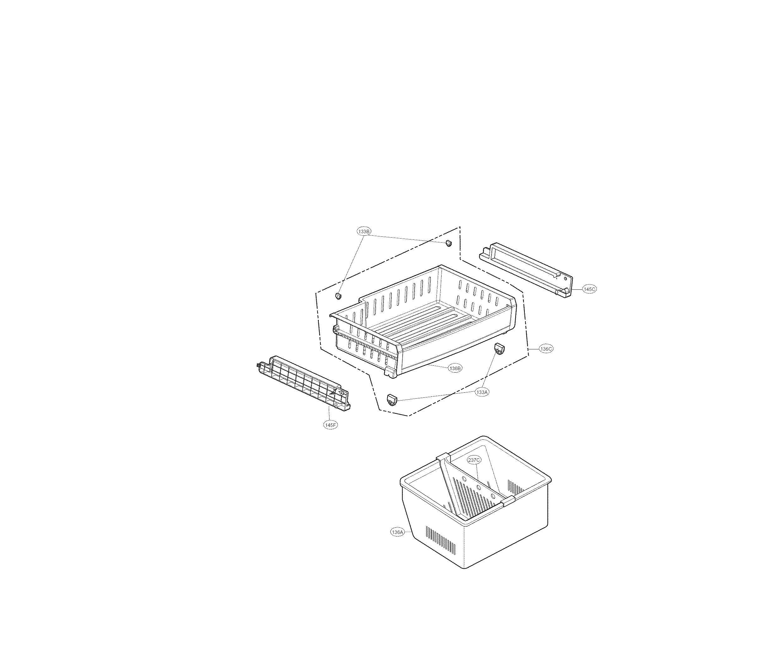 Freezer Parts Diagram and Parts List for 79570322312  Kenmore Refrigerator