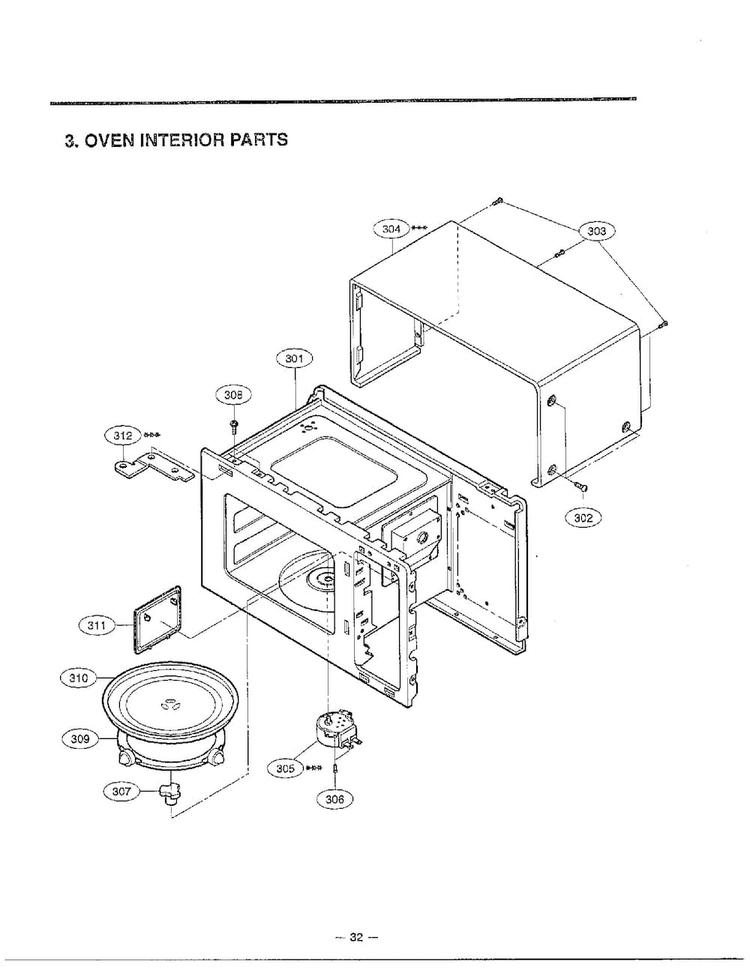 Complete Microwave Oven Page 4 Diagram and Parts List for MA-1554M  LG Microwave