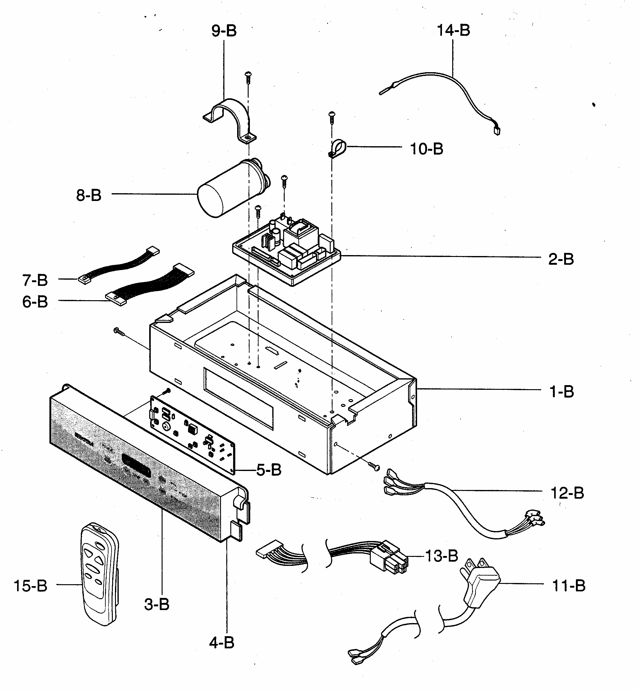 Control Box Assy Diagram and Parts List for 58074066400  Kenmore Air Conditioner
