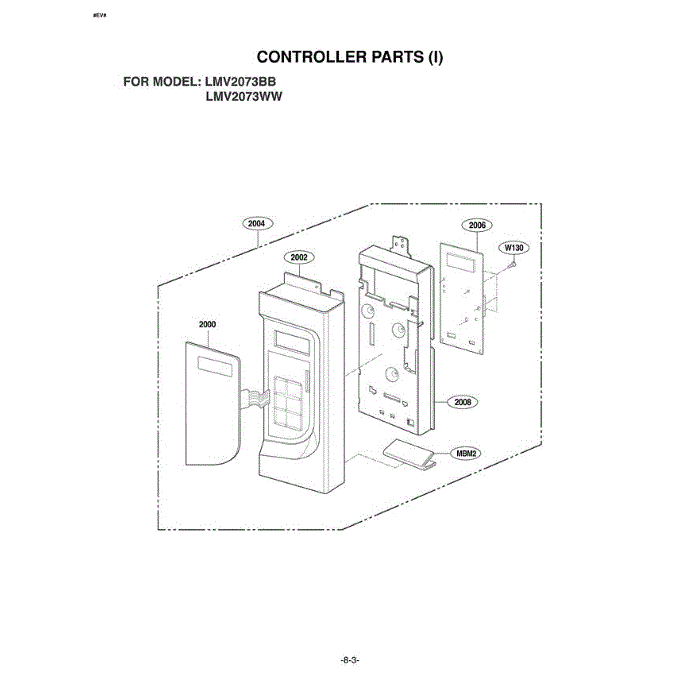 Section 5 Diagram and Parts List for LMV2073BB ABKELGA LG Microwave Oven Combo