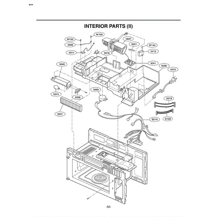 Section 7 Diagram and Parts List for LMVM2055SB ABKELGA LG Microwave Oven Combo