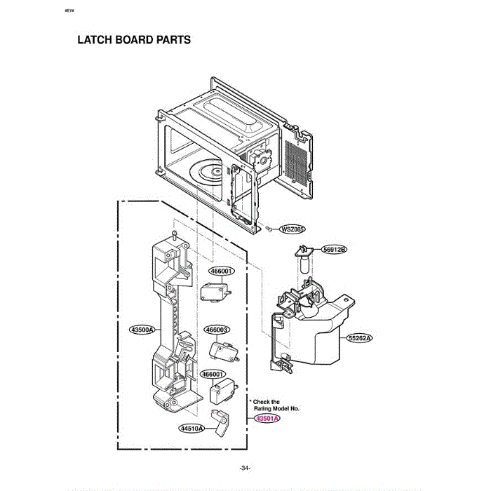 Section 3 Diagram and Parts List for LTM9020B AB1ELGA LG Microwave Oven Combo