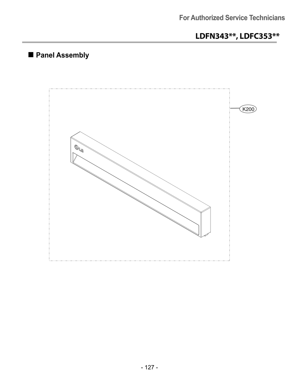 Panel Assembly Diagram and Parts List for LDFC353LS ASSEEUS LG Dishwasher