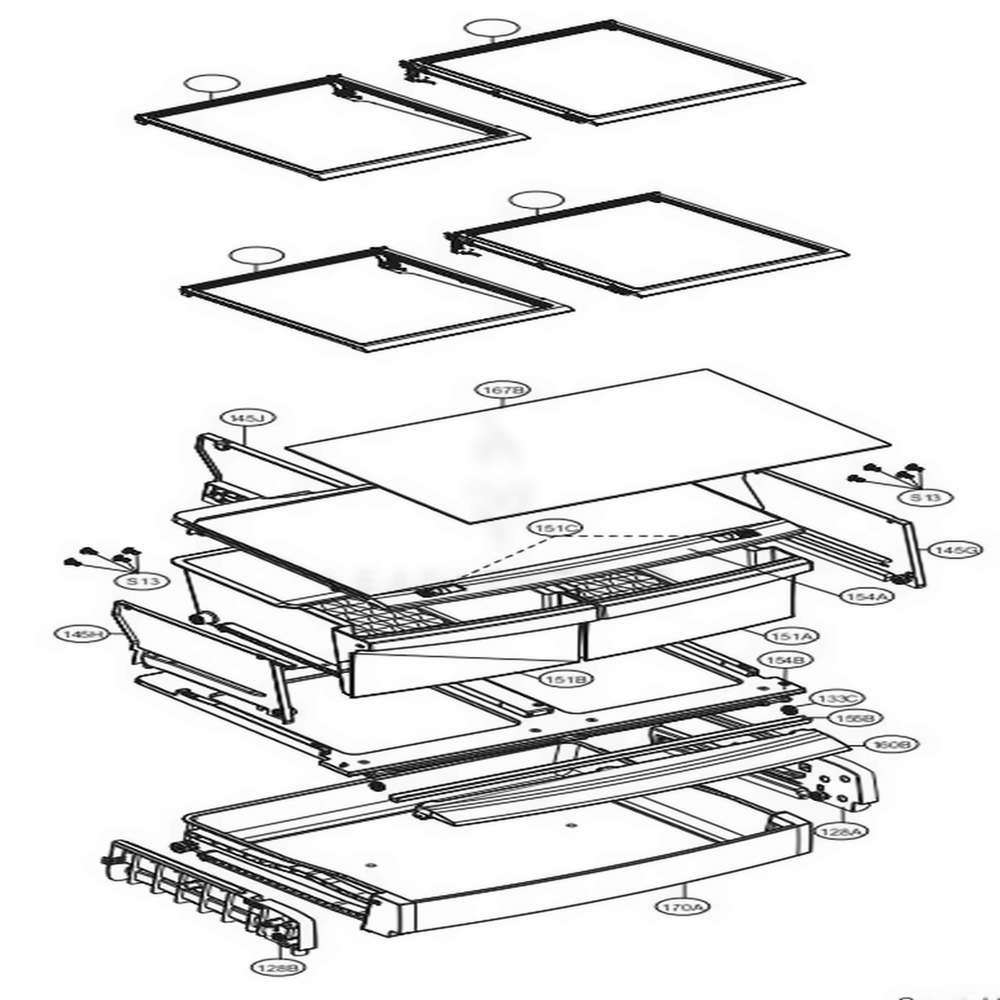 Refrigerator Parts Diagram and Parts List for LFCS22520S ASTCNA1 LG Refrigerator