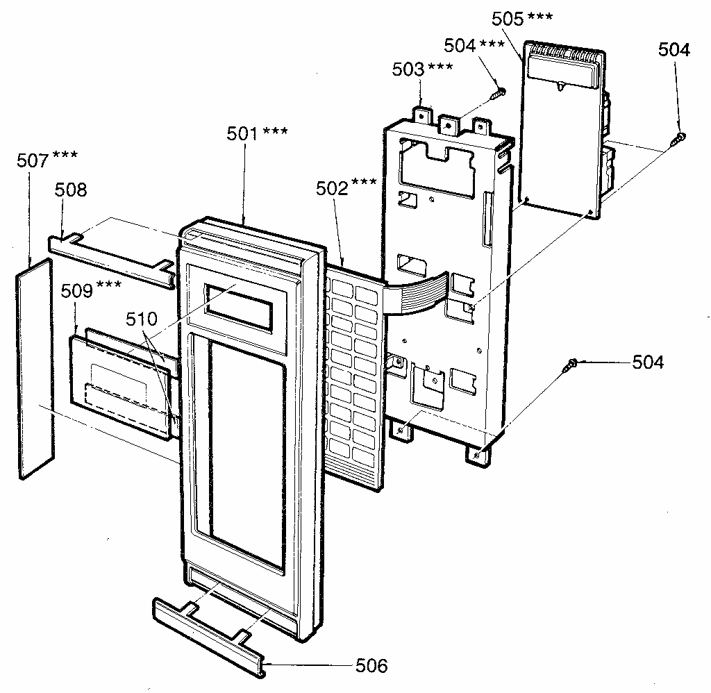 Control Panel Diagram and Parts List for 7218904280  Kenmore Microwave