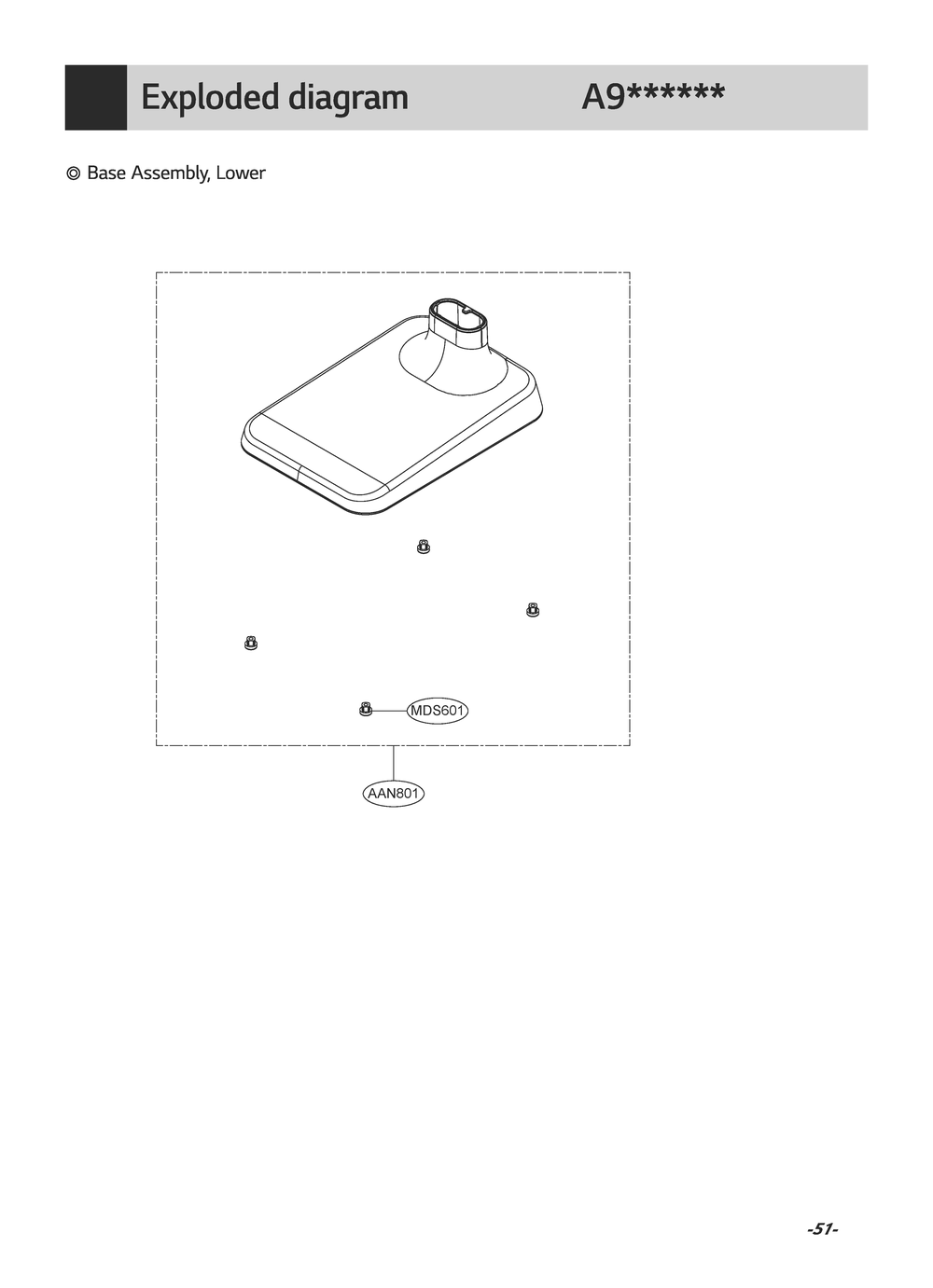 Base Assembly; Lower Diagram and Parts List for VS9714NBSWH CIGELGA LG Canister Vacuum