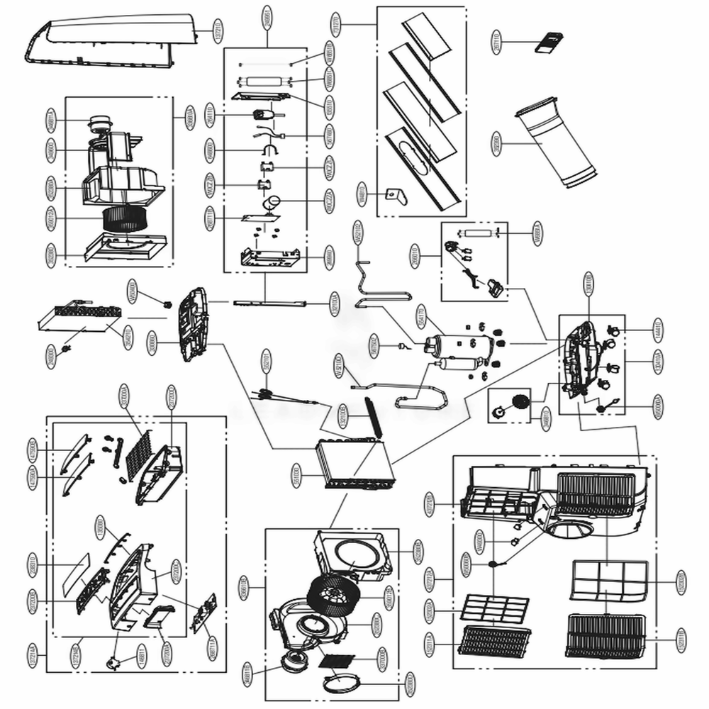 Main Diagram and Parts List for LP0818WNR AWYAOSH LG Air Conditioner