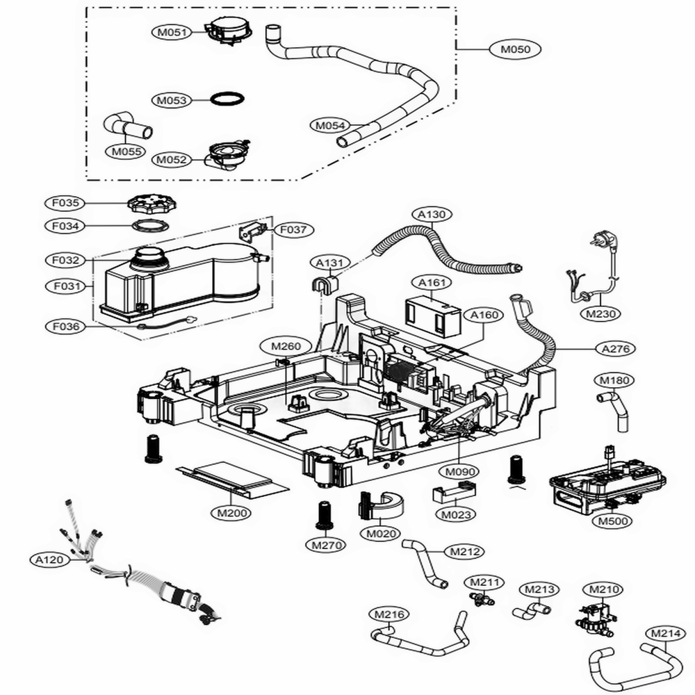 Main 4 Diagram and Parts List for D1454CFN AASGBRS LG Dishwasher
