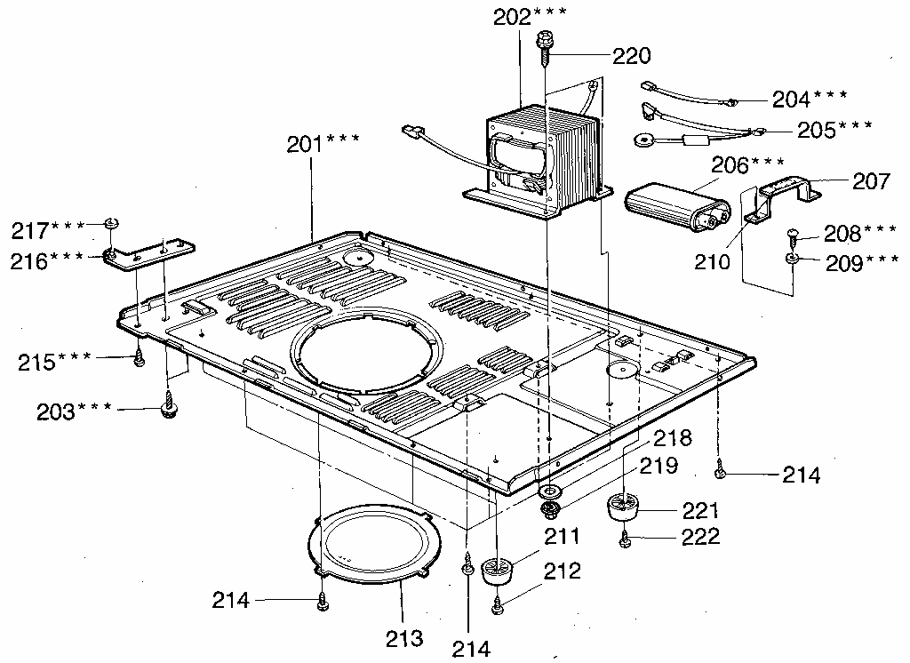 Microwave Diagram and Parts List for 7218922680  Kenmore Microwave