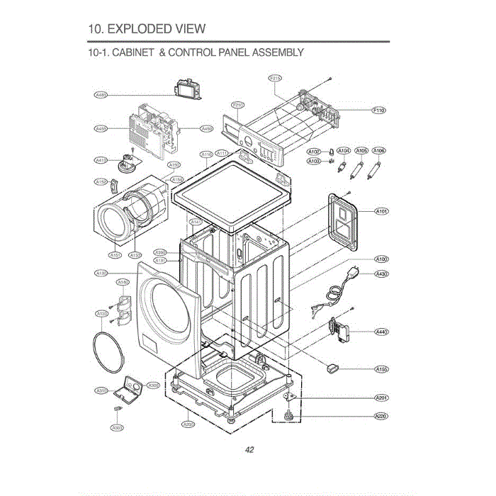 Section 1 Diagram and Parts List for WM2077CW ABWEEUS LG Washer