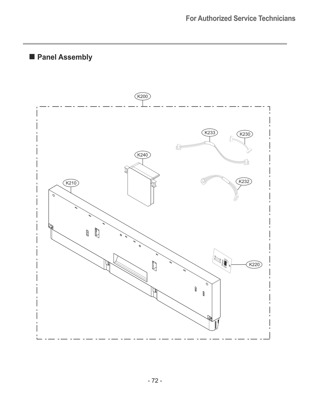 Panel Assembly Diagram and Parts List for SDWD24P3 AASESTA LG Dishwasher