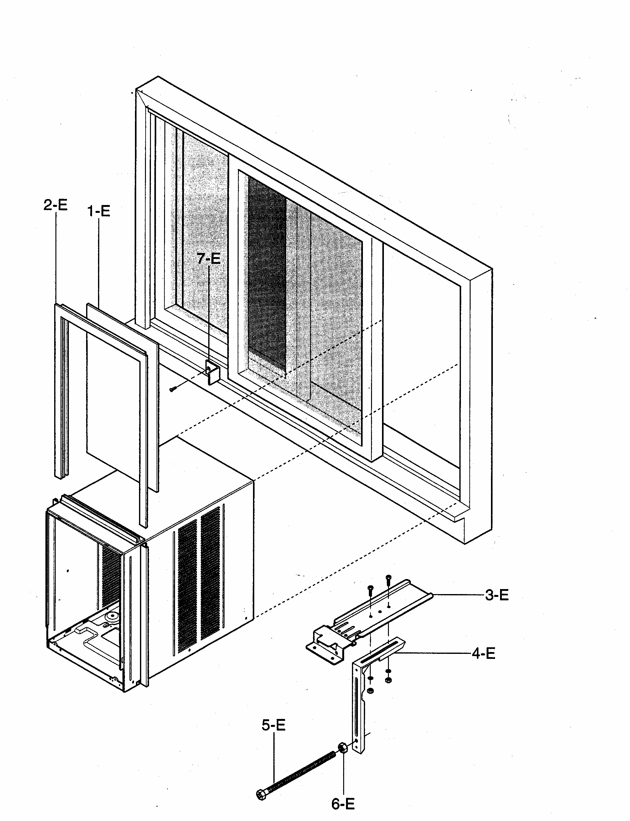Installation Kit Assy Diagram and Parts List for 58074126400  Kenmore Air Conditioner