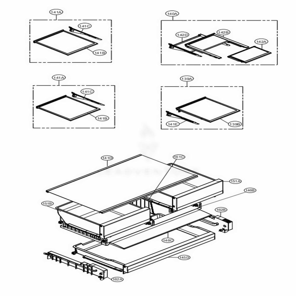 Refrigerator Parts Diagram and Parts List for LFXS28596S ASTCNA2 LG Refrigerator