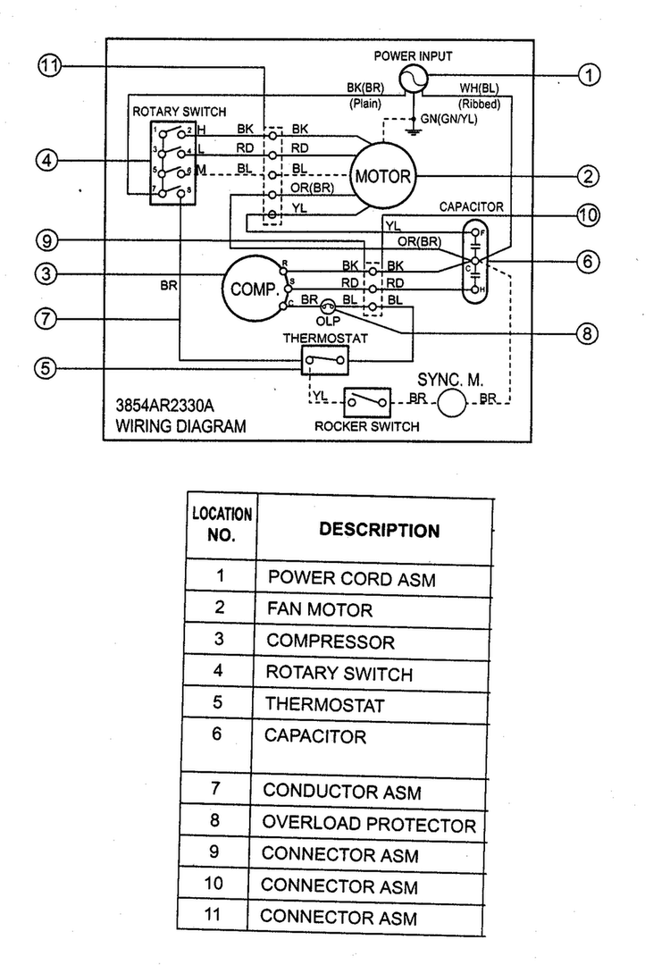 Wiring Diagram Diagram and Parts List for LW-A0612CL  LG Air Conditioner
