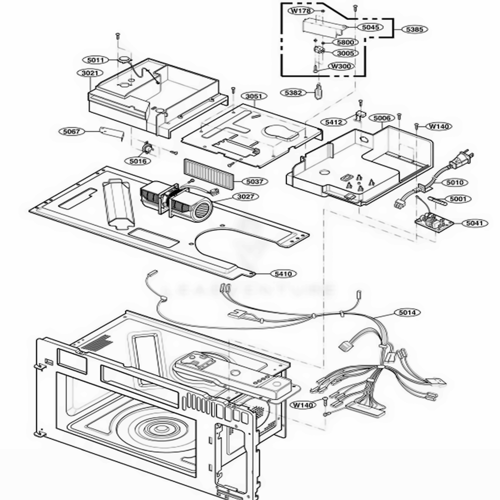 Interior Parts 2 Diagram and Parts List for 86019 ABKESEA LG Range