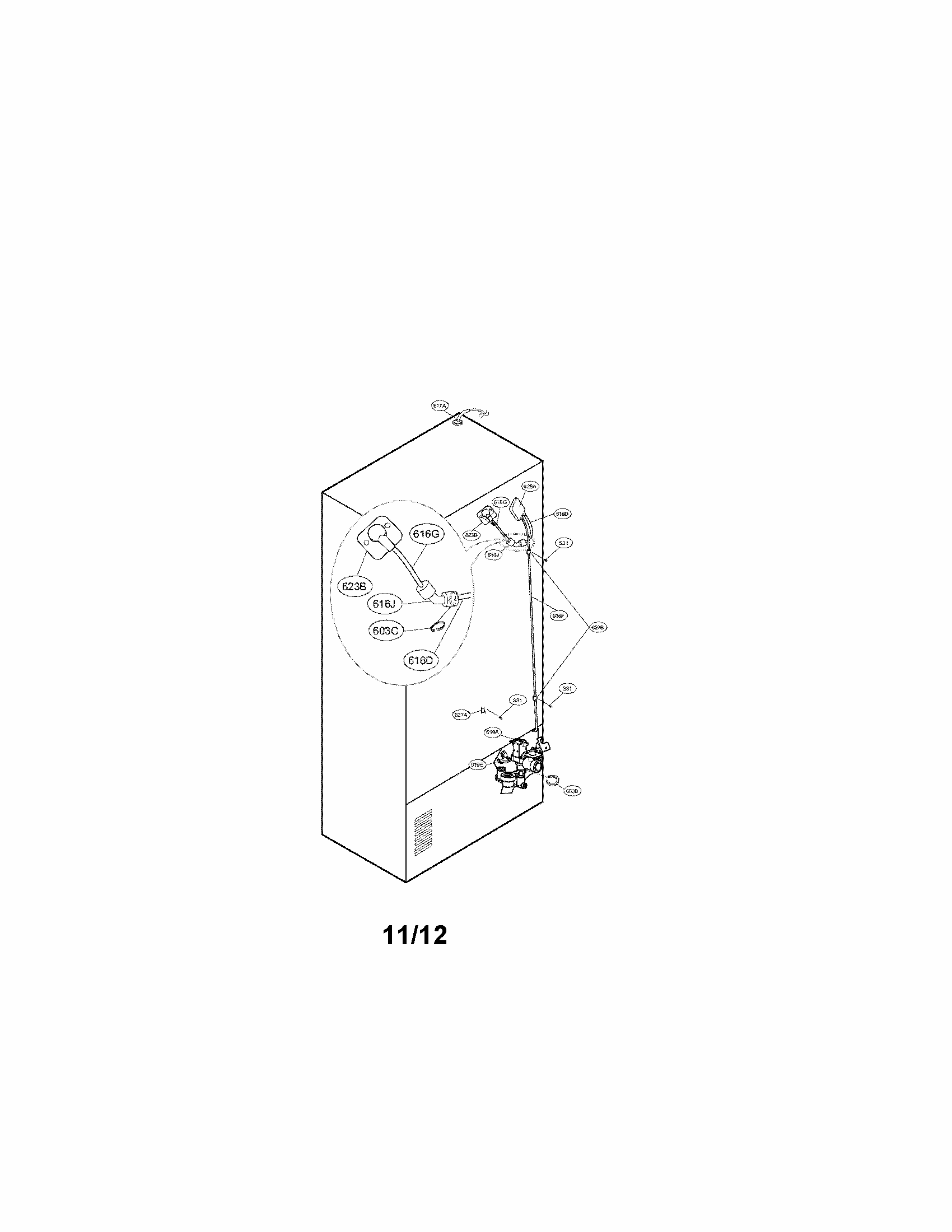 Valve And Water Tube Parts Diagram and Parts List for 79571099111  Kenmore Refrigerator