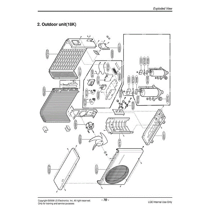 Section Diagram and Parts List for LAU181CNW ANCAEUS LG Air Conditioner