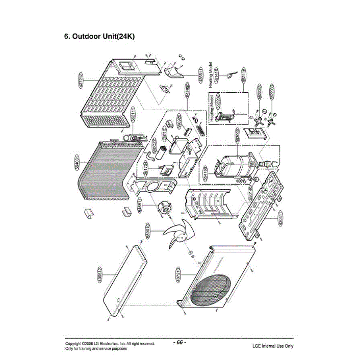 Section Diagram and Parts List for LSUK2430CL AMB6EUS LG Air Conditioner