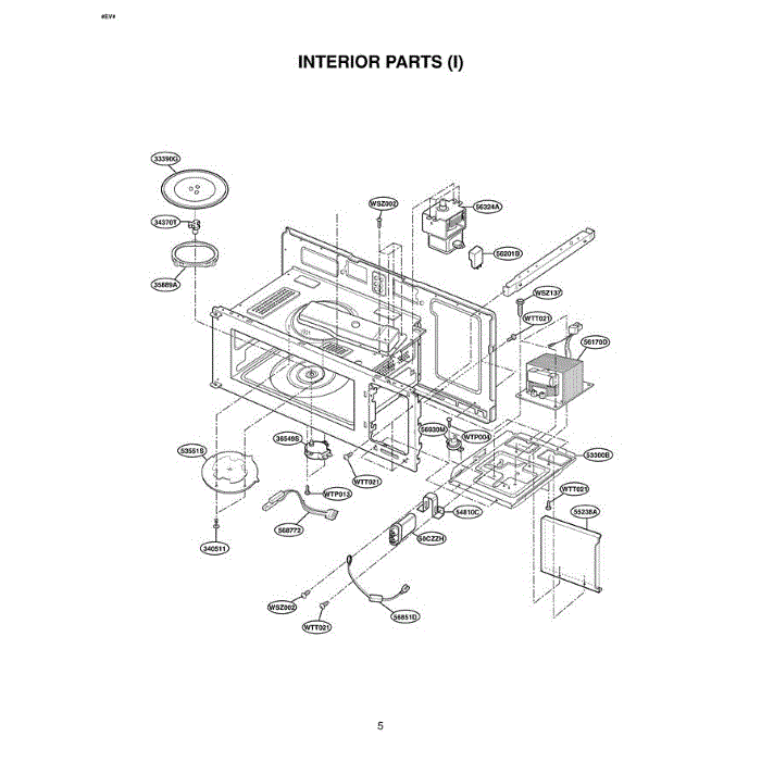 Section 7 Diagram and Parts List for MV-1310B BKEGSE LG Microwave Oven Combo