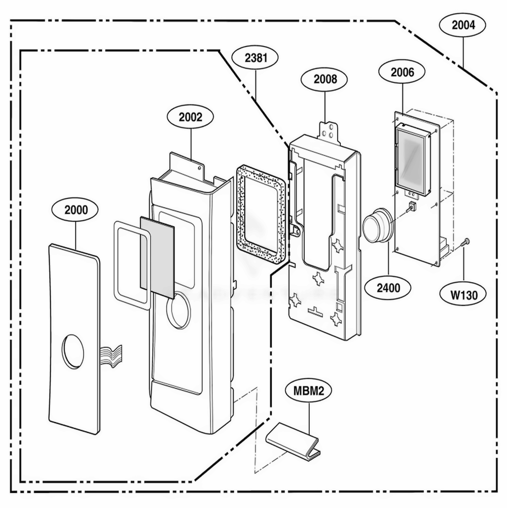 Controller Parts Diagram and Parts List for 80832 AWHESEA LG Range