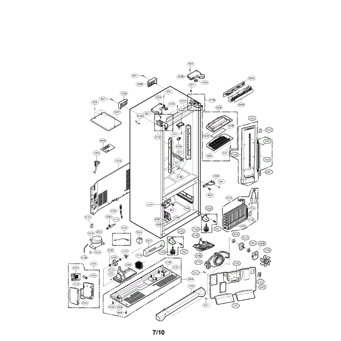 Case Diagram and Parts List for LFC21776ST 00 LG Refrigerator