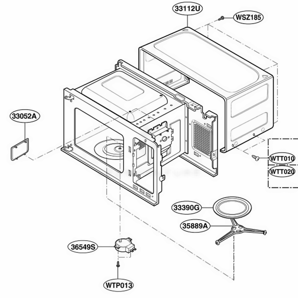 Oven Cavity Parts Diagram and Parts List for MA748B CB1EGSE LG Range