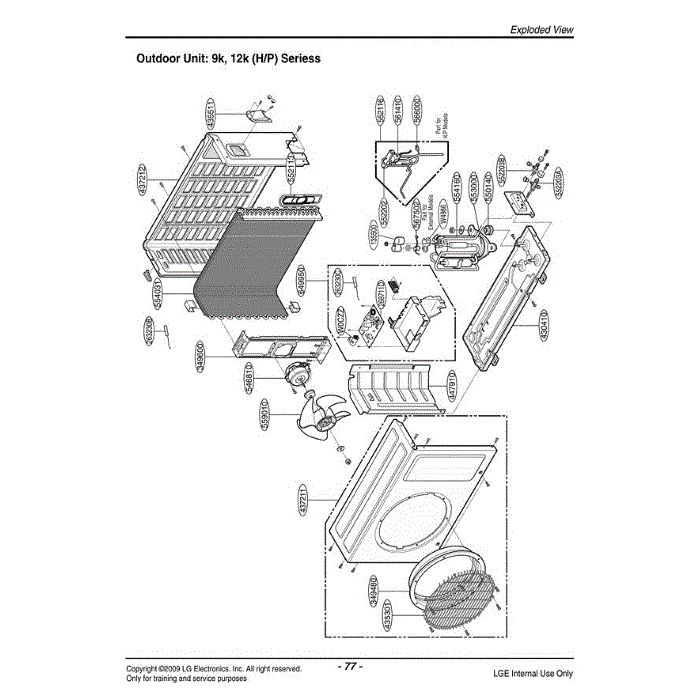 Section Diagram and Parts List for LSU092HE AWHBEUS LG Air Conditioner