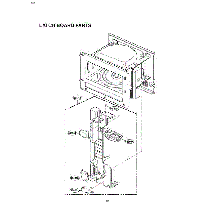 Section 5 Diagram and Parts List for LRMM1430SW AWHELGA LG Microwave Oven Combo