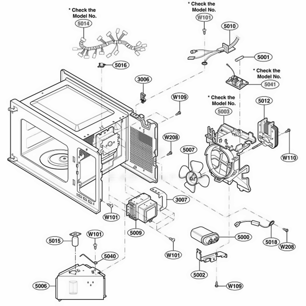 Interior Parts 2 Diagram and Parts List for 65022 CWHESEA LG Range