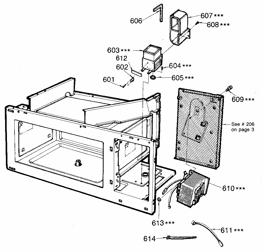 Magnetron And Transformer Diagram and Parts List for 7218965380  Kenmore Microwave