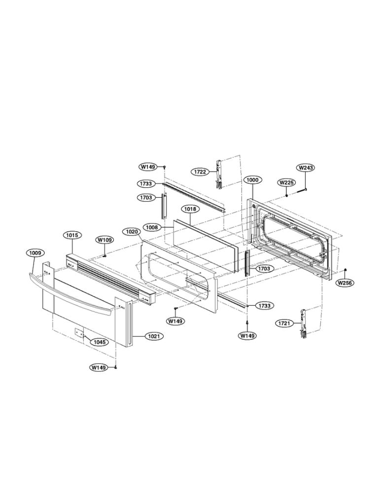 Upper Door Parts Diagram and Parts List for LDG3015ST 00 LG Range