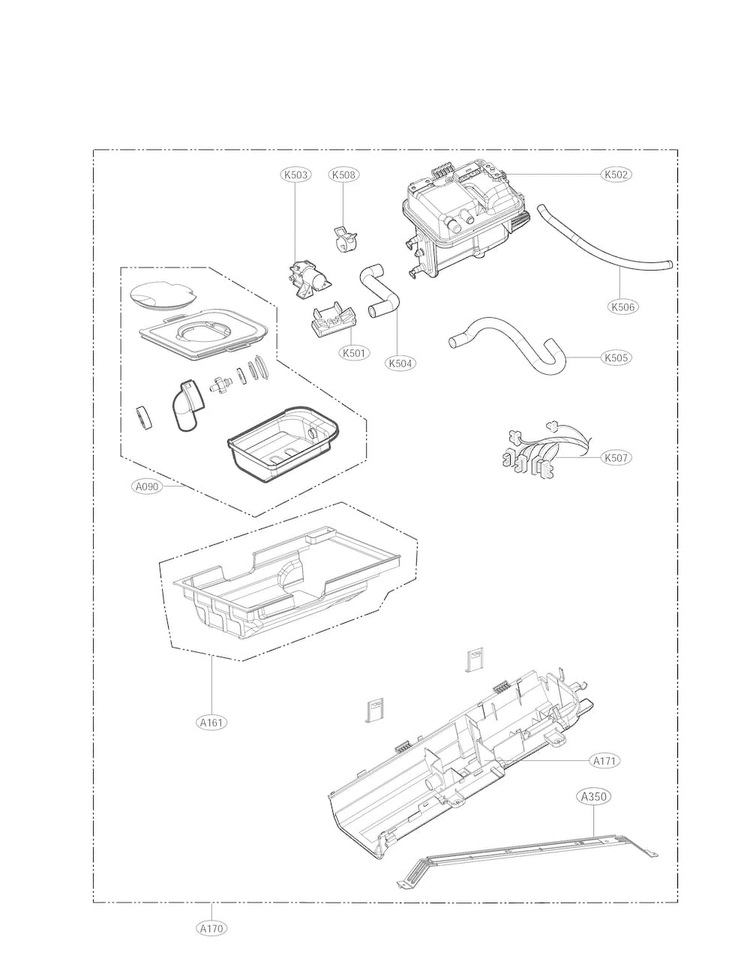 Guide Assembly Parts Diagram and Parts List for DLEX5680W  LG Dryer