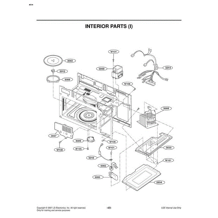 Section 5 Diagram and Parts List for LMV1680ST CSBELGA LG Microwave Oven Combo