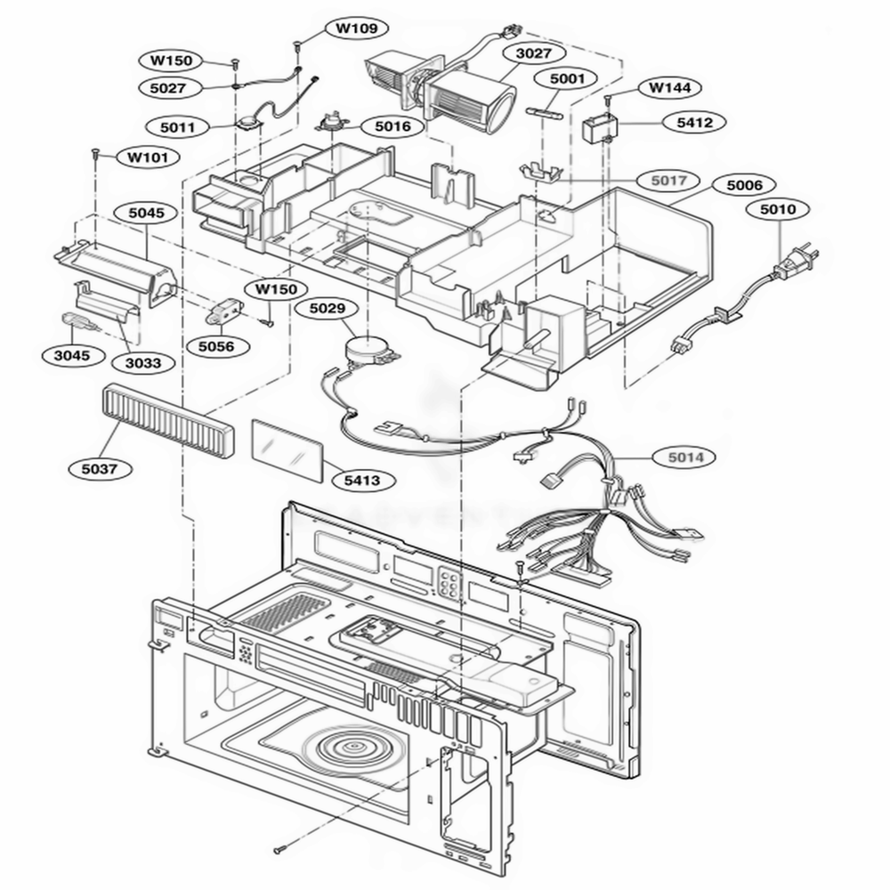 Interior Parts 2 Diagram and Parts List for JMV8208AAB ABKEJEN LG Wall Oven