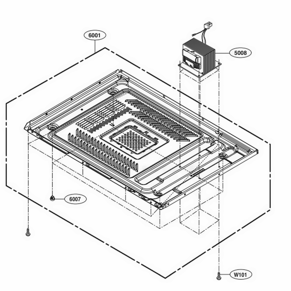 Base Plate Parts Diagram and Parts List for LCRT2010BD CBDEBBY LG Wall Oven