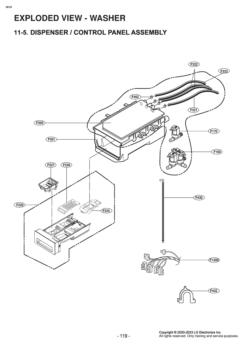 Diagram 6 Diagram and Parts List for W3S1CVU2EVS ABLEUUS LG Washer